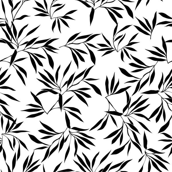 Bambusblatt Hintergrund. Blumen nahtlose Textur mit Blättern. — Stockvektor