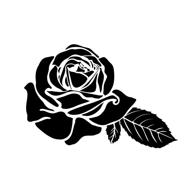 Silhouette de rose — Image vectorielle