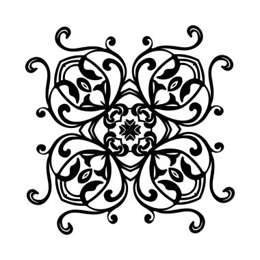 Mandala ile siyah beyaz kart takın. 