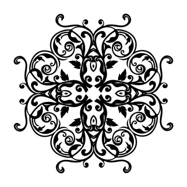 Mandala ile siyah beyaz kart takın. 