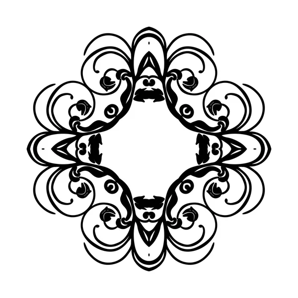 Ornament zwart witte kaart met mandala. — Stockvector