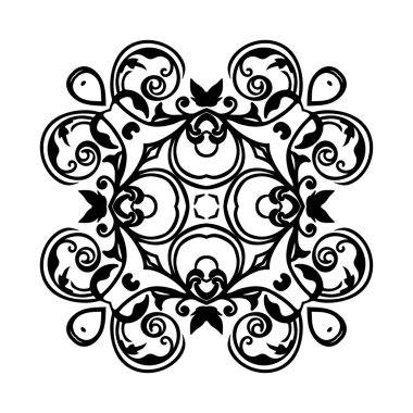 Mandala ile siyah beyaz kart takın. 