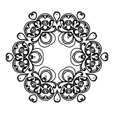 Mandala ile siyah beyaz kart takın. 