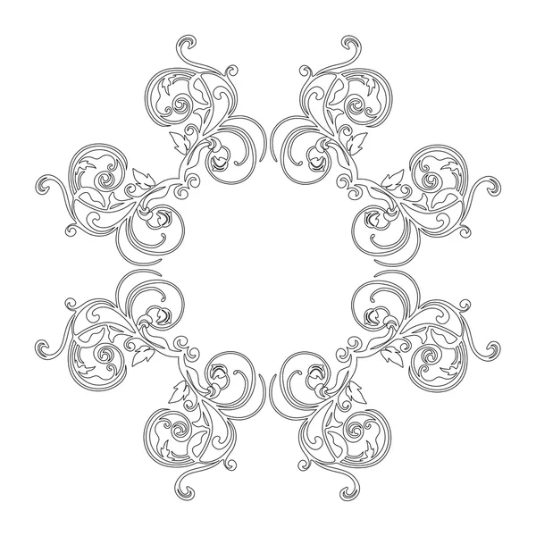 Ornamento cartão branco preto com mandala. —  Vetores de Stock