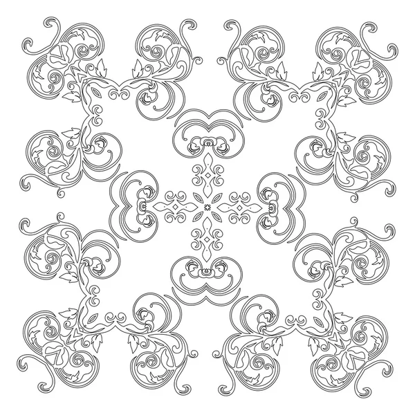 Mandala ile siyah beyaz kart takın. 