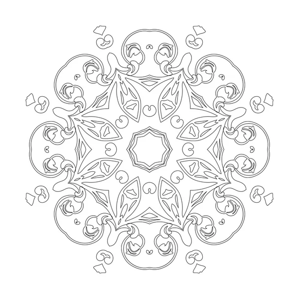 Ornamento carta bianca nera con mandala. — Vettoriale Stock