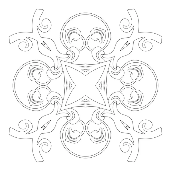 Ornamento cartão branco preto com mandala. —  Vetores de Stock