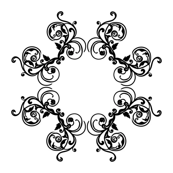 Ornamento cartão branco preto com mandala. —  Vetores de Stock