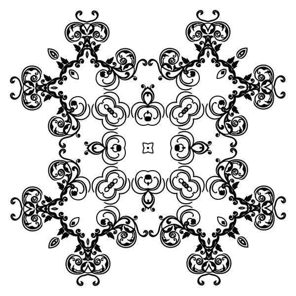 Ornament schwarz weiße Karte mit Mandala. — Stockvektor
