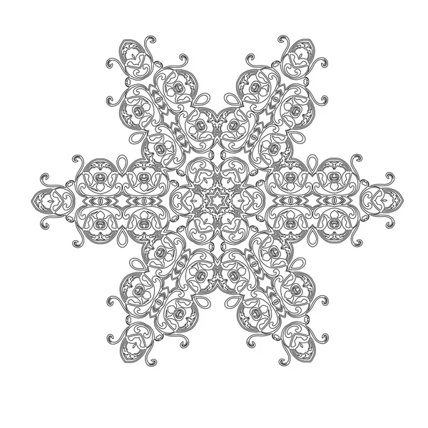 Ornament zwart witte kaart met mandala. — Stockvector