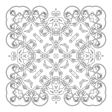 Mandala ile siyah beyaz kart takın. 