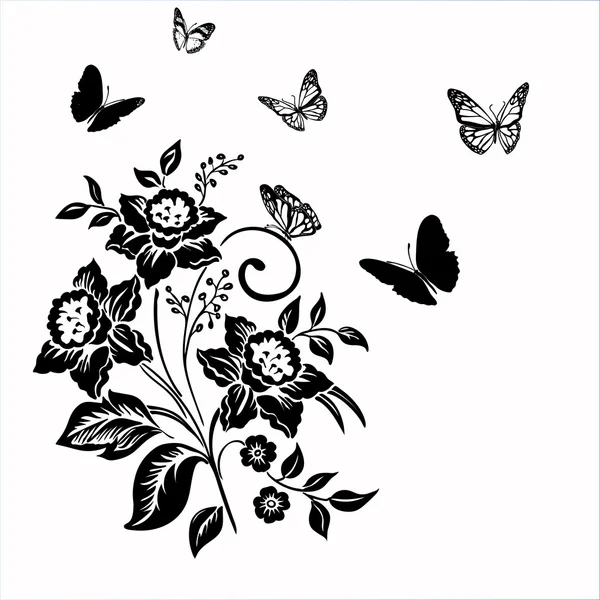 Modèle élégant avec des fleurs narcisse sur fond blanc — Image vectorielle