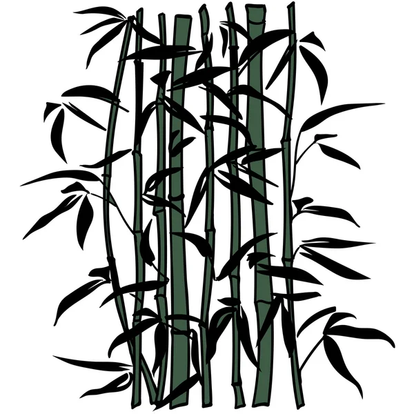 Bambusový list pozadí. Horní části bambus. — Stockový vektor