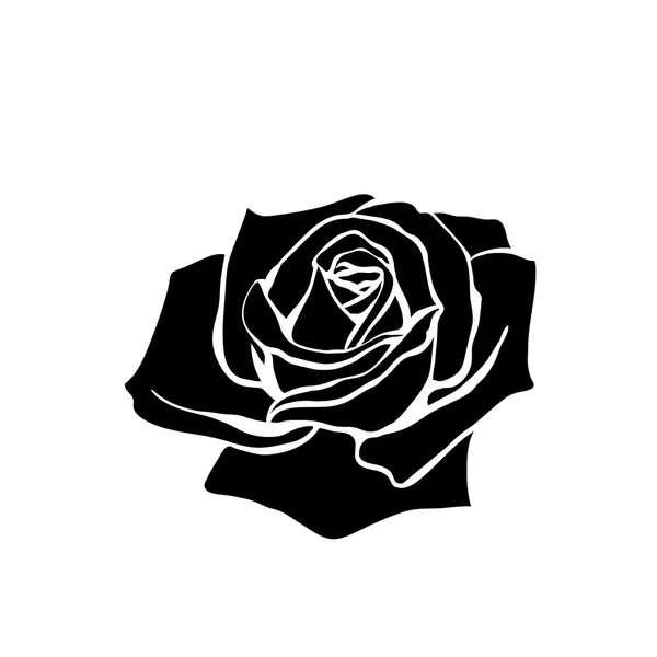 Silhouette de rose — Image vectorielle