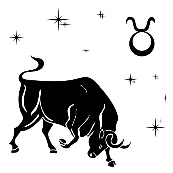 Silhouette noire de taurus — Image vectorielle