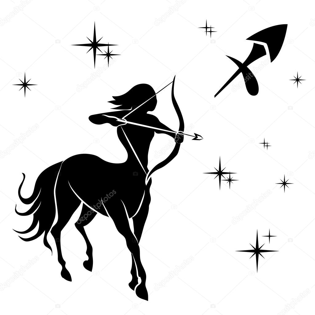 Black silhouette of  Sagittarius