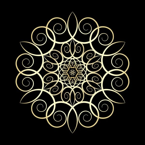 Ornamento carta d'oro con mandala . — Vettoriale Stock