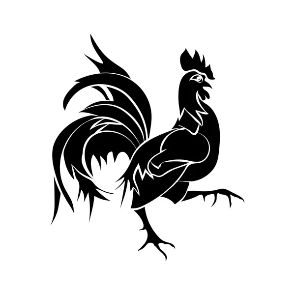 Silueta negra de una polla — Vector de stock