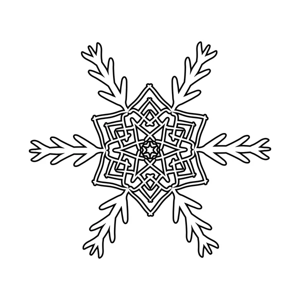 Ornament zwart witte kaart met mandala. — Stockvector