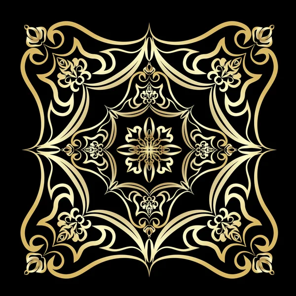 Adorno tarjeta de oro con mandala . — Vector de stock