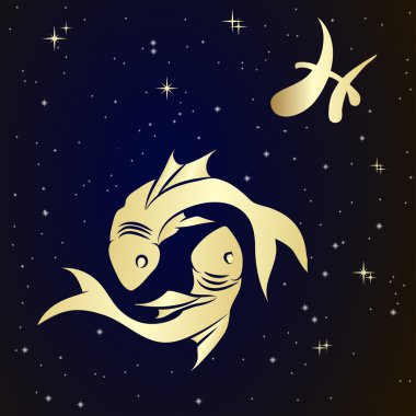 Balık burç yıldızlı gökyüzü olduğunu