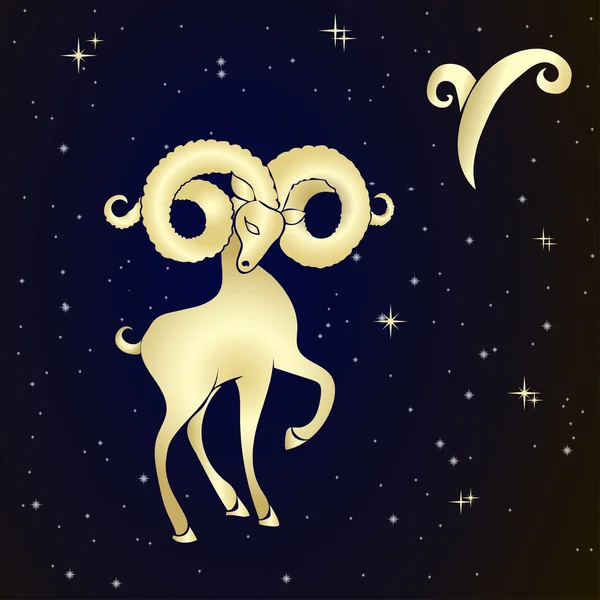 Zodiaco Ariete è il cielo stellato — Vettoriale Stock