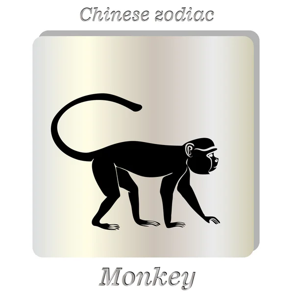 Czarna sylwetka Monkey — Wektor stockowy