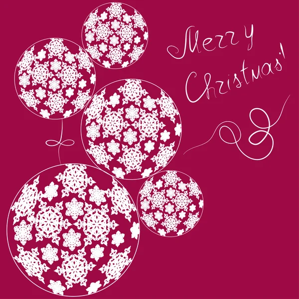 Merry Christmas card en sneeuwvlok decoratie — Stockvector