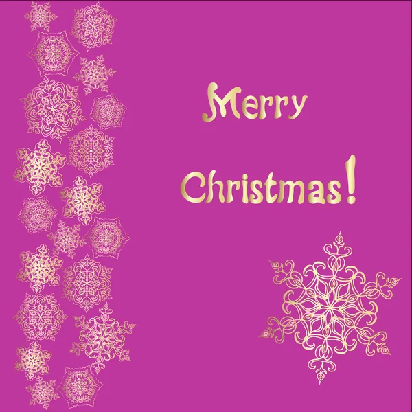 Merry Christmas card och snöflinga dekoration — Stock vektor