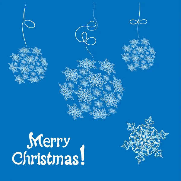Feliz Navidad tarjeta y decoración de copo de nieve — Archivo Imágenes Vectoriales