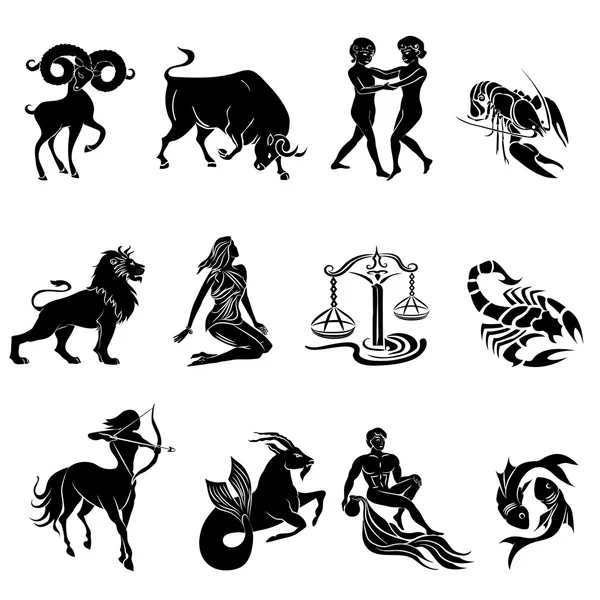 Silhouette nera del segno zodiacale — Vettoriale Stock