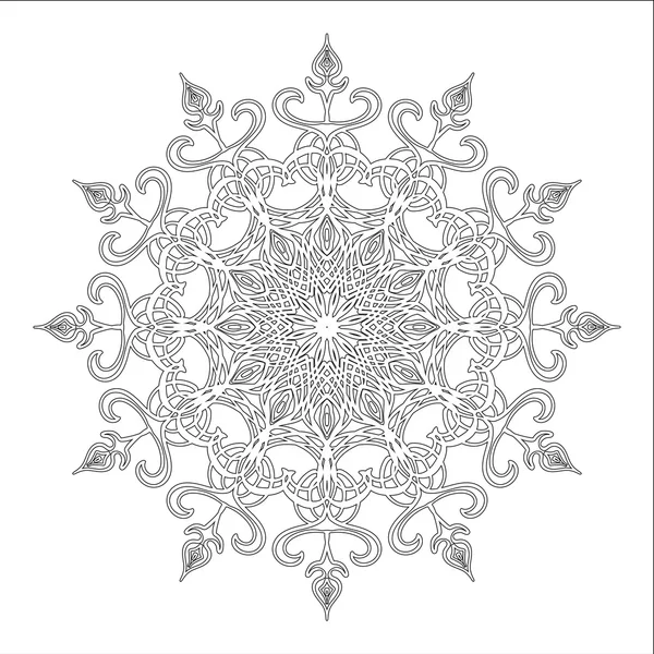 Орнамент чорно-білої листівки з мандали . — стоковий вектор