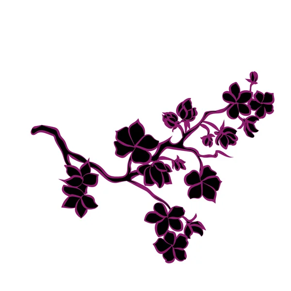 Ramita flores de cerezo — Archivo Imágenes Vectoriales