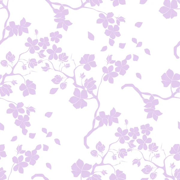 桂枝樱花。无缝 — 图库矢量图片