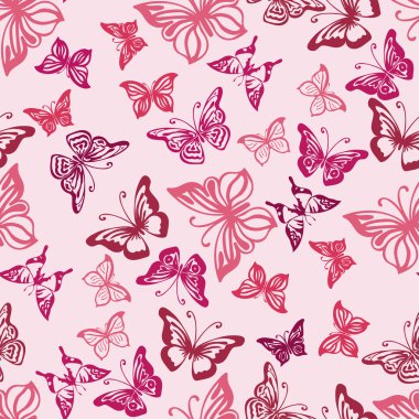 Kelebeklerin siluetleri ile Seamless Modeli