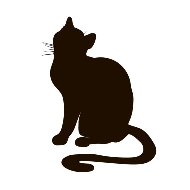 oturan kedi silüeti.