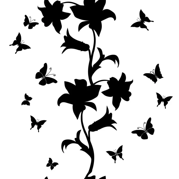 葉の背景。ユリの花のシームレスなテクスチャ — ストックベクタ