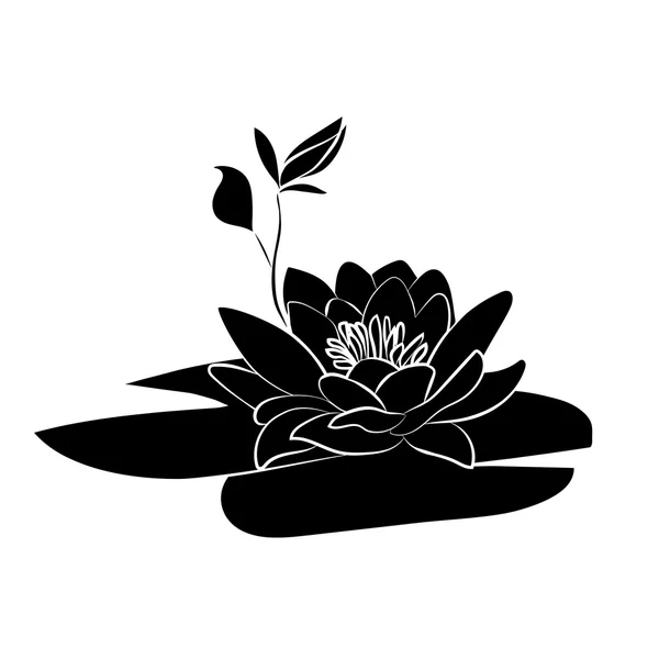 Icono de flores de loto — Vector de stock