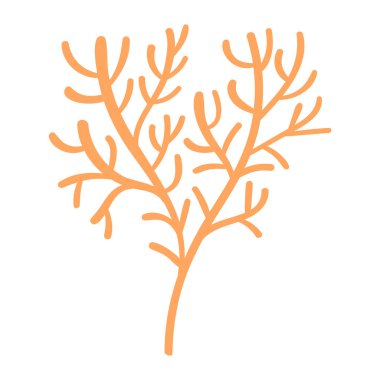 Turuncu mercan dalı beyaz arkaplanda izole edildi