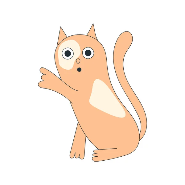 Leuke Grappige Rode Kat Geïsoleerd Witte Achtergrond Vectorillustratie — Stockvector