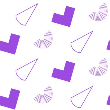 Soyut geometrik şekillerin kusursuz bir deseni. Beyaz bir arka planda. Vektör illüstrasyonu