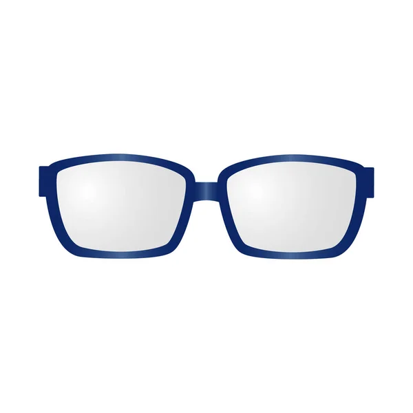 Eine dunkelblau umrandete Brille. Isoliert auf weißem Hintergrund. — Stockvektor