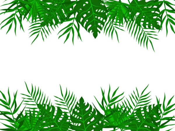 Zomer spandoek met palmbladeren. — Stockvector