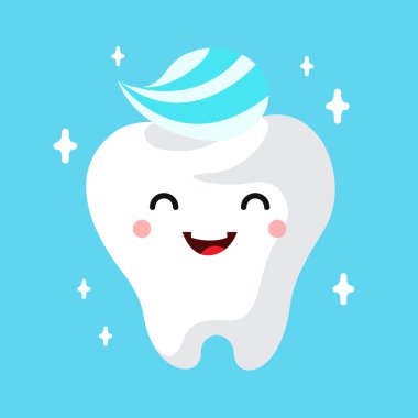 Sağlıklı sevimli çizgi diş karakter