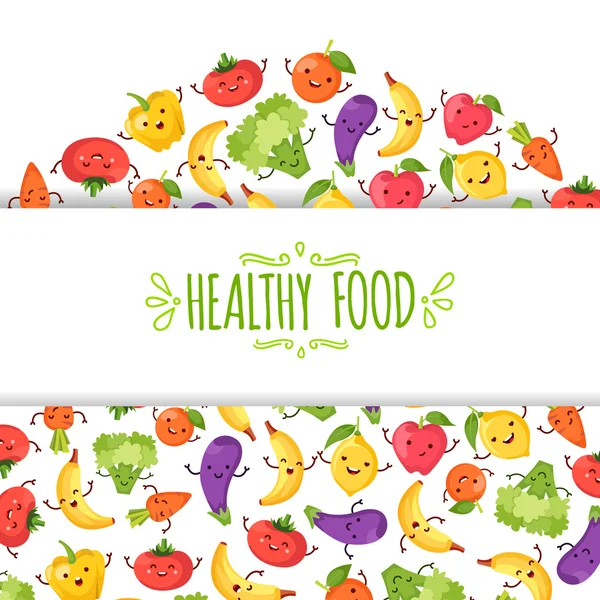 Desenhos animados Healty food representando — Vetor de Stock