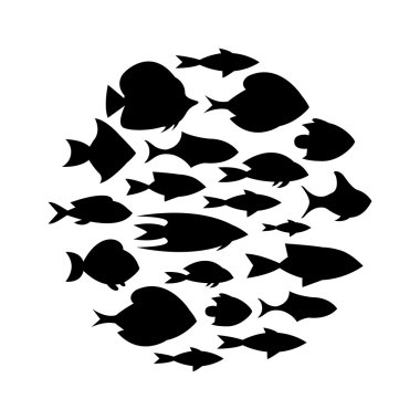 Çizgi film balık koleksiyonu arka plan