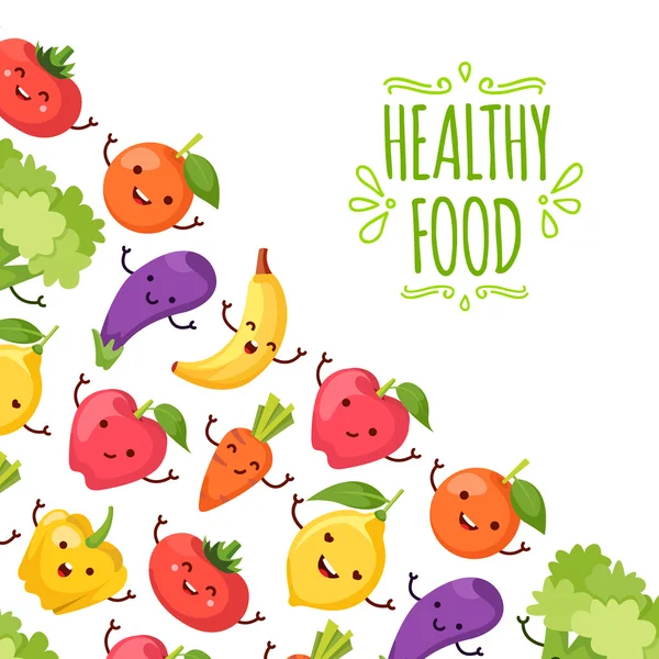 Desenhos animados Healty food representando —  Vetores de Stock