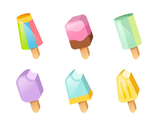 Colección de vectores de helado colorido — Vector de stock