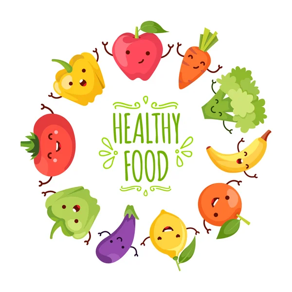 Desenhos animados Healty food representando —  Vetores de Stock