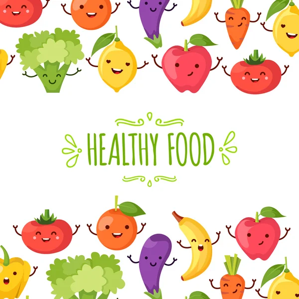 Zdravé potraviny kreslený představující — Stockový vektor
